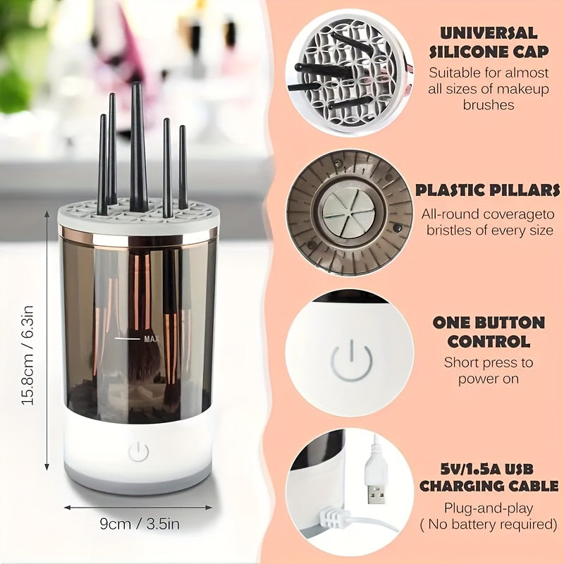 Portable Electric Makeup Brush Cleaner With Rubber Makeup Machine