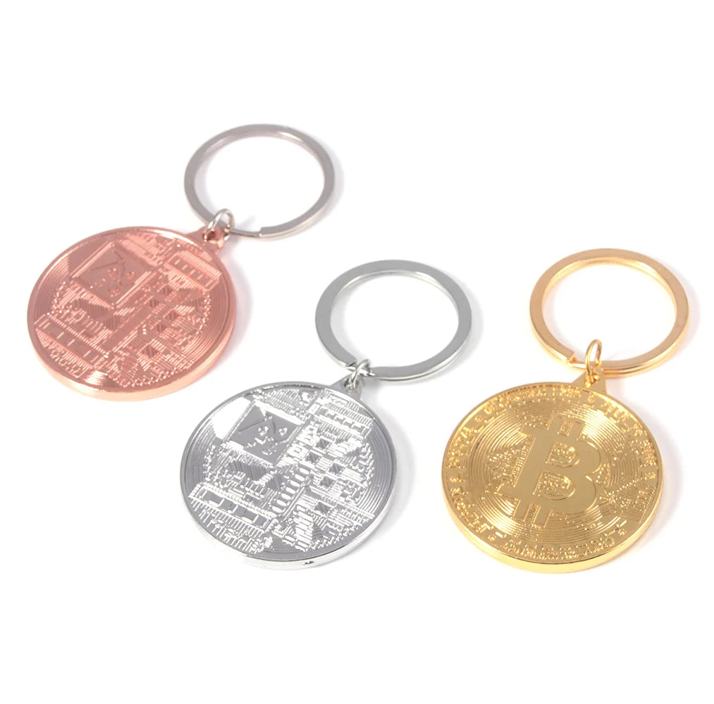 2025 Newest Bitcoin Keychain Music Band Keyring Pendant Women and Men Jewelry Collection Gift