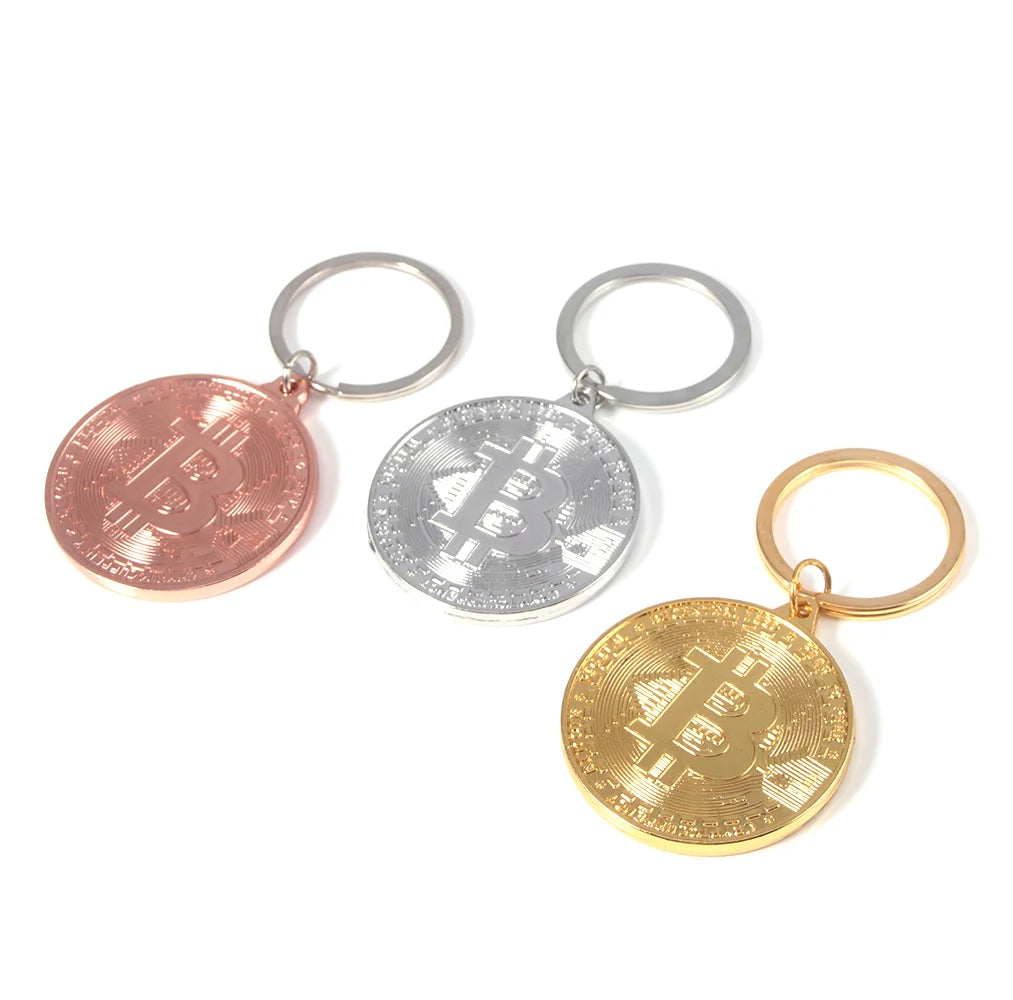 2025 Newest Bitcoin Keychain Music Band Keyring Pendant Women and Men Jewelry Collection Gift