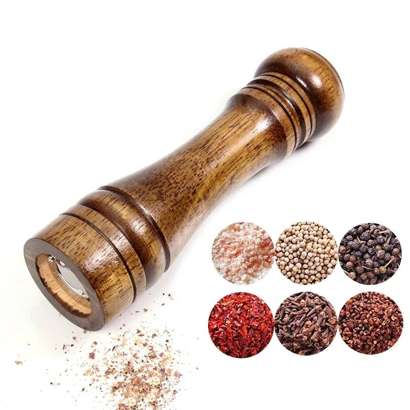 Salt and Pepper Mills, Solid Wood Pepper Mill with Strong Adjustable Ceramic Grinder 5" 8" 10"