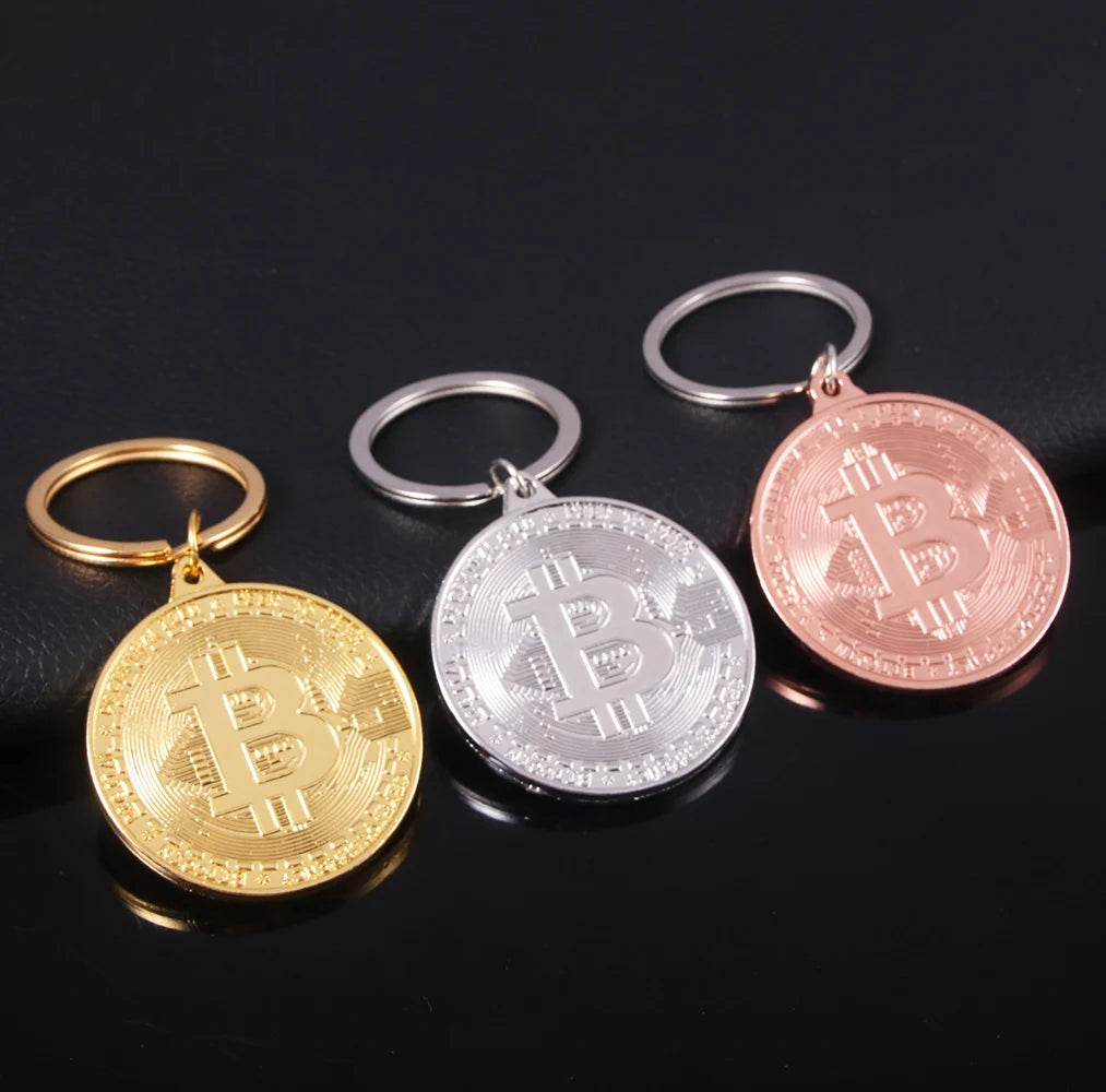 2025 Newest Bitcoin Keychain Music Band Keyring Pendant Women and Men Jewelry Collection Gift