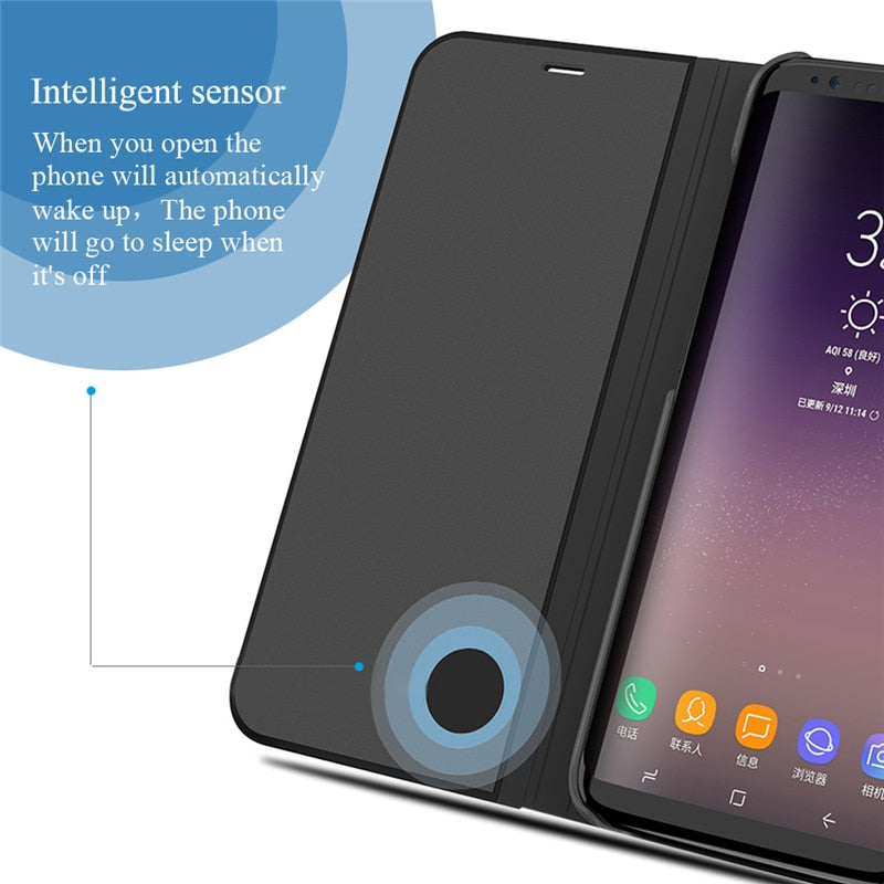 Mirror Flip Case For Huawei Honor 8x 8c 8s Smart Book Cover honor 10 lite 10i Leather phone Cases honer 10 light coque Funda