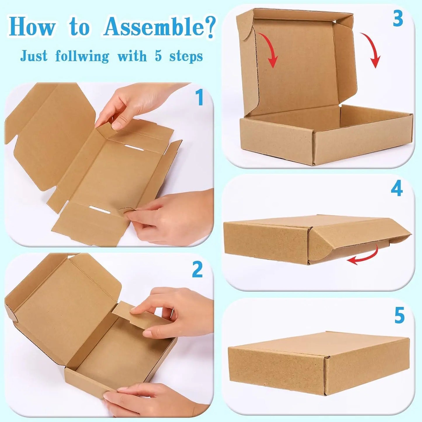 20PCS Corrugated Box Mailers- White /Brown Cardboard