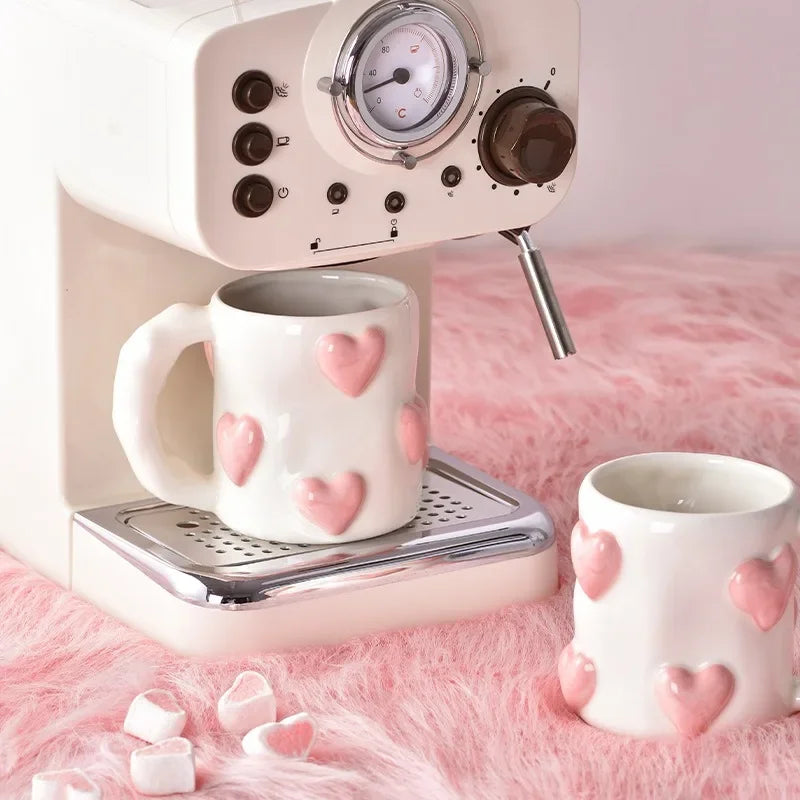 Cute Heart Pink Ceramic Mug