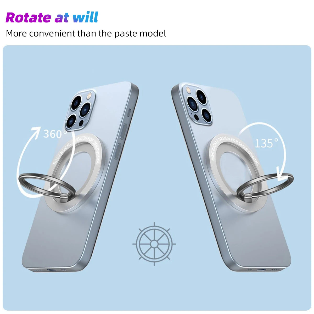 ANMONE Magnetic Cell Phone Ring Holder For MagSafe Removable Cell Phone Grip Kickstand