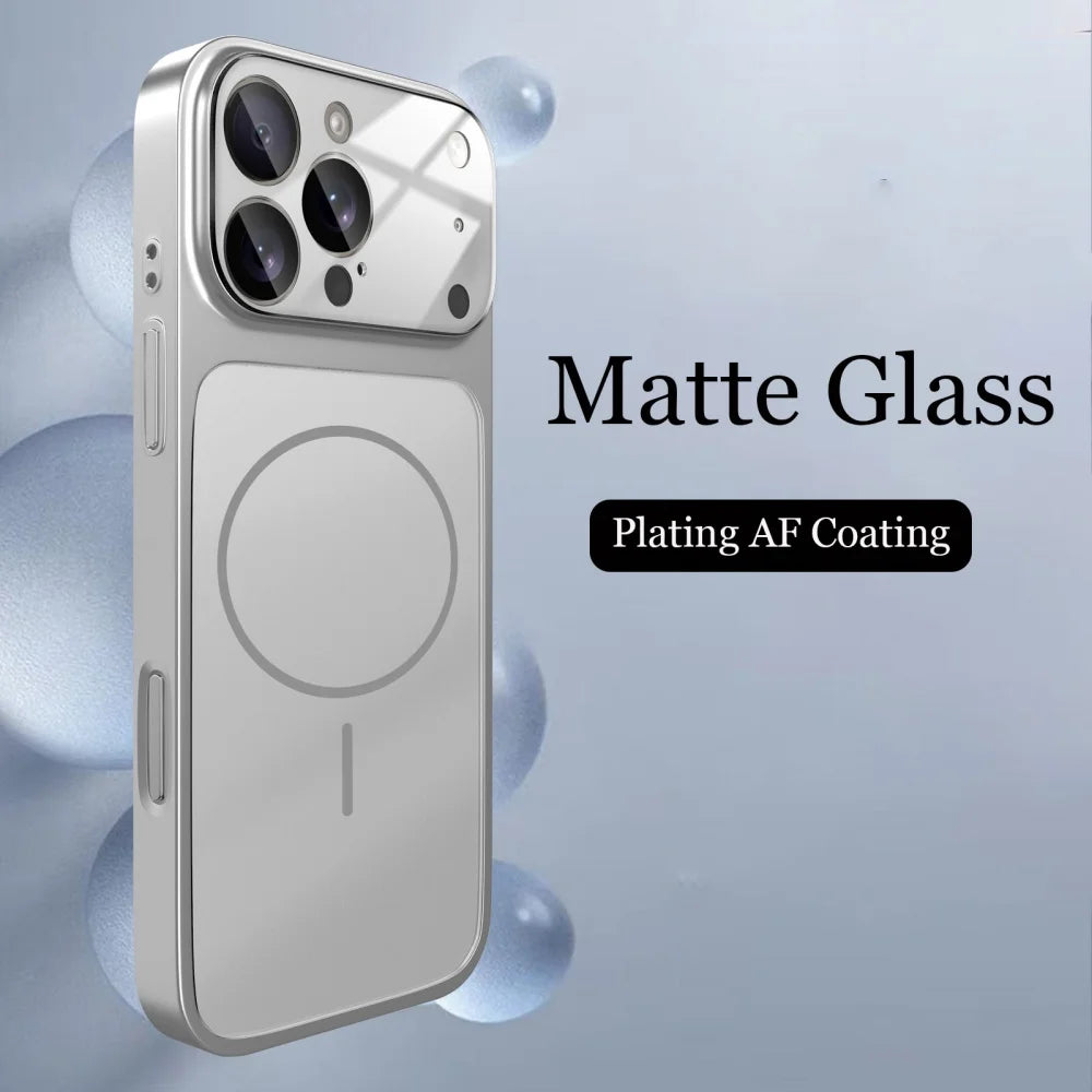Glass Nano Matte Case For iPhone 17 Air 16 15 14 13 Pro Max 17Pro Magnetic