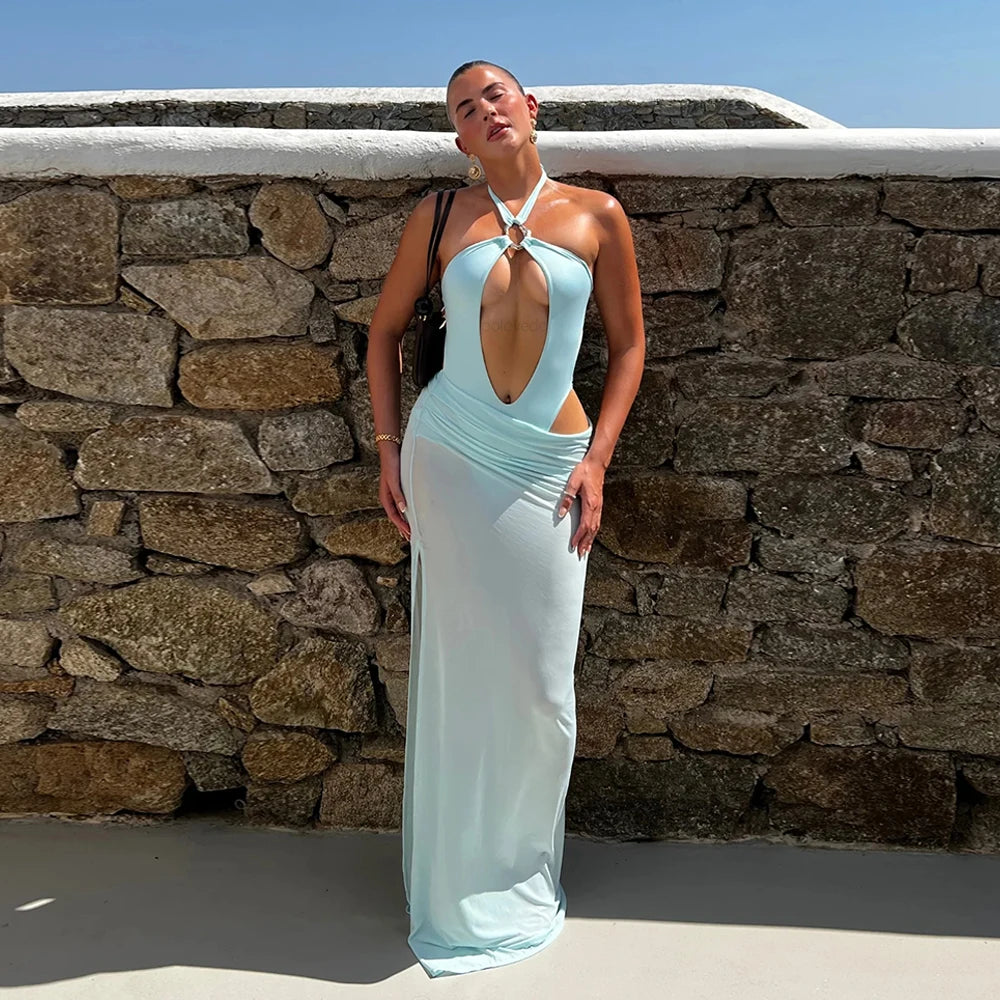 Two Pieces Hollow Out Swimsuit With Cover Up