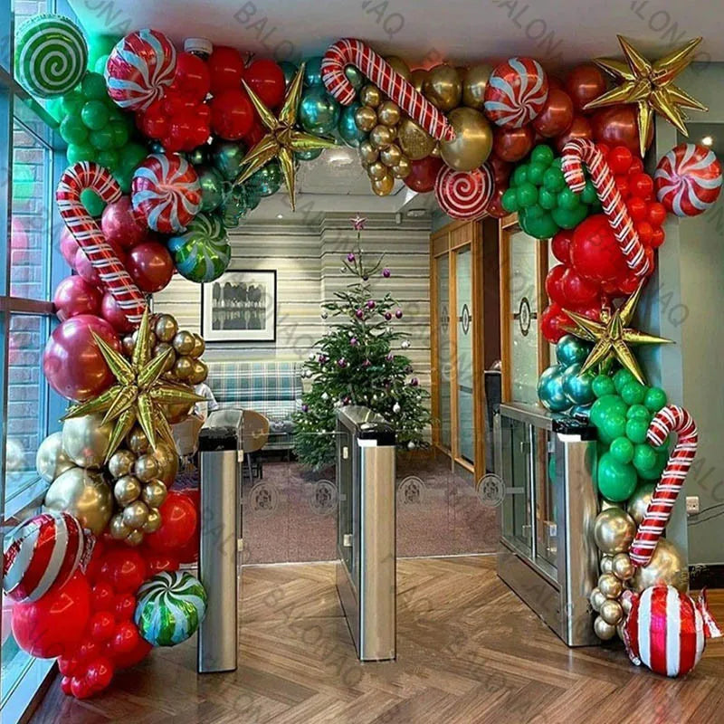 1Set Christmas Balloons Santa Claus Balloons For Christmas Party Decor Kids Birthday Decorations Navidad 2024 Latex Globos