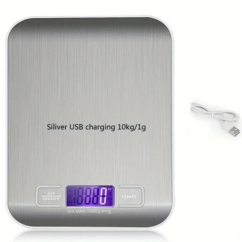 Kitchen Digital Scale Multi-function Portable Weighing Scale LCD Display USB Charging Electronic Scales Baking Measuring Tools