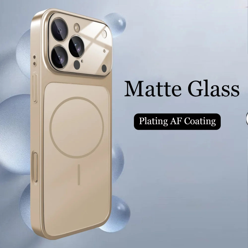 Glass Nano Matte Case For iPhone 17 Air 16 15 14 13 Pro Max 17Pro Magnetic