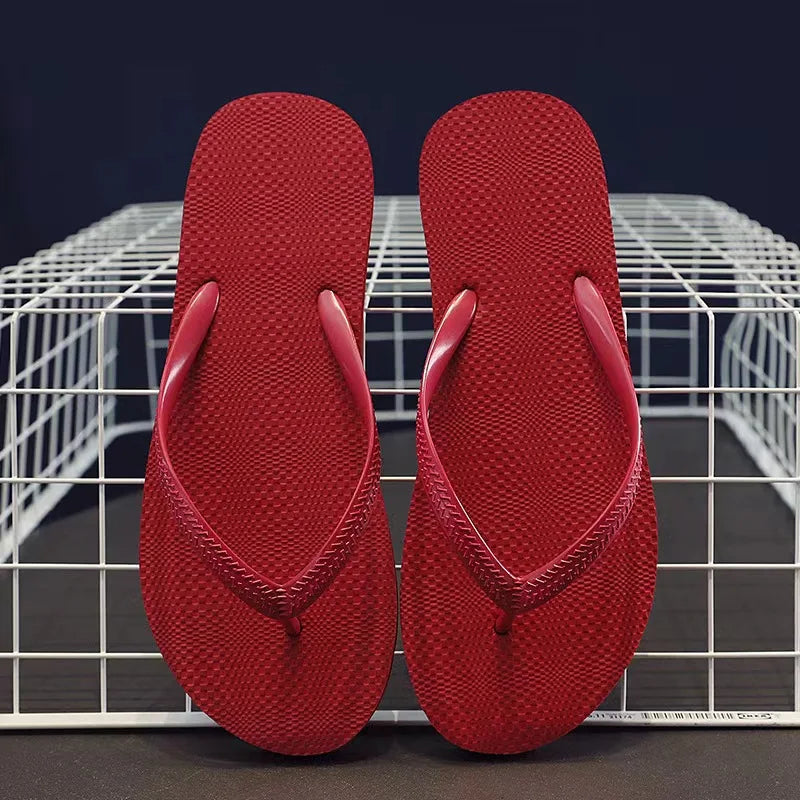 Solid Color Non-slip Leisure Couple Slippers Women Summer