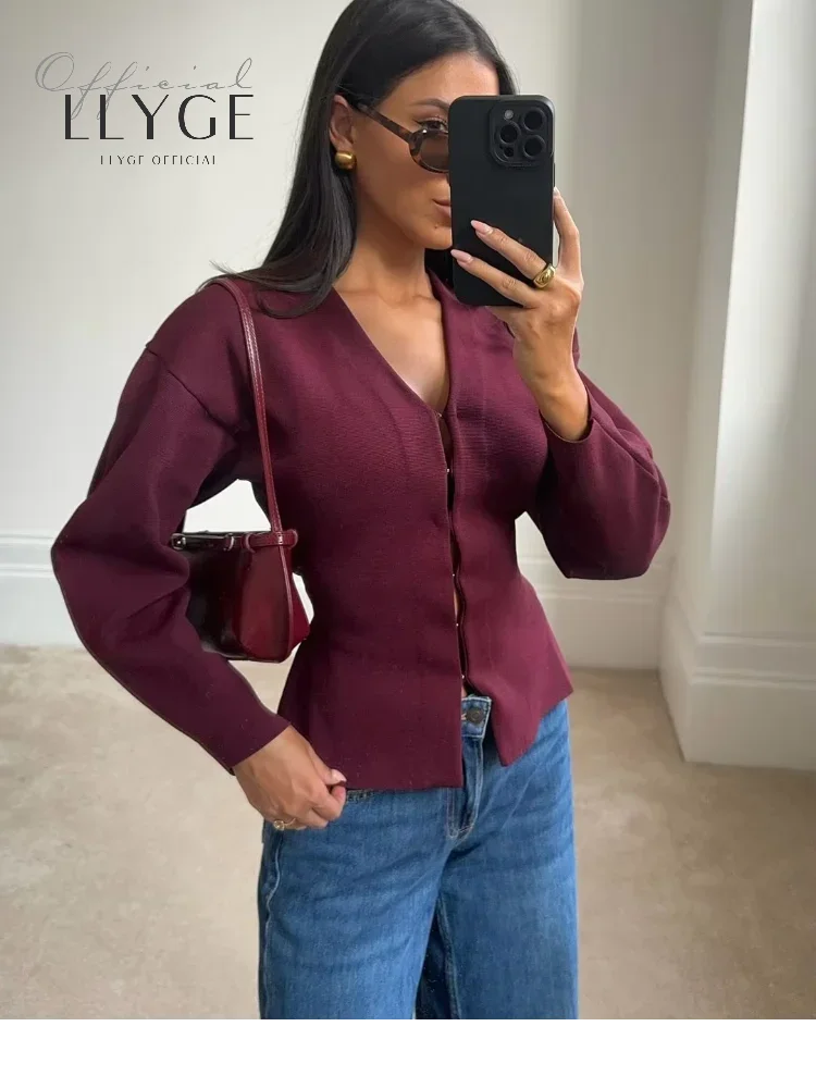 V-neck Knitted Cardigan