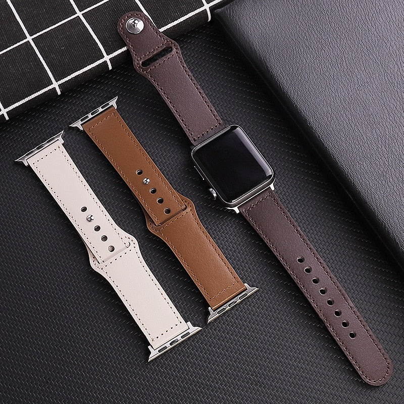 Real Leather Strap For Apple Watch