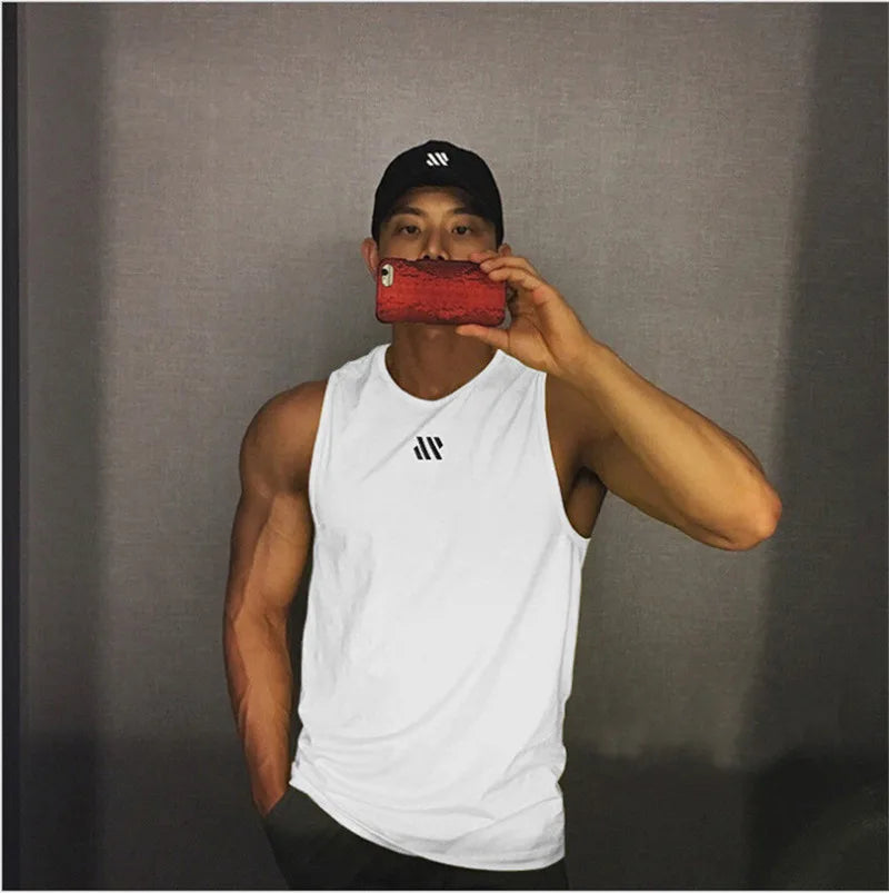 Mens Gym Tank top Men Fitness Sleeveless Shirt Male Mesh Breathable Fitness Sports Vest Undershirt Gyms Running Vest Men