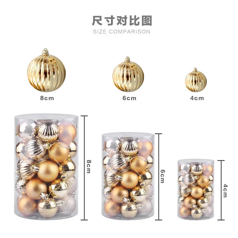 34Pcs Christmas Balls Ornaments for Xmas Christmas Tree Pendants Shatterproof Christmas Tree Decorations Hanging Ball for Party