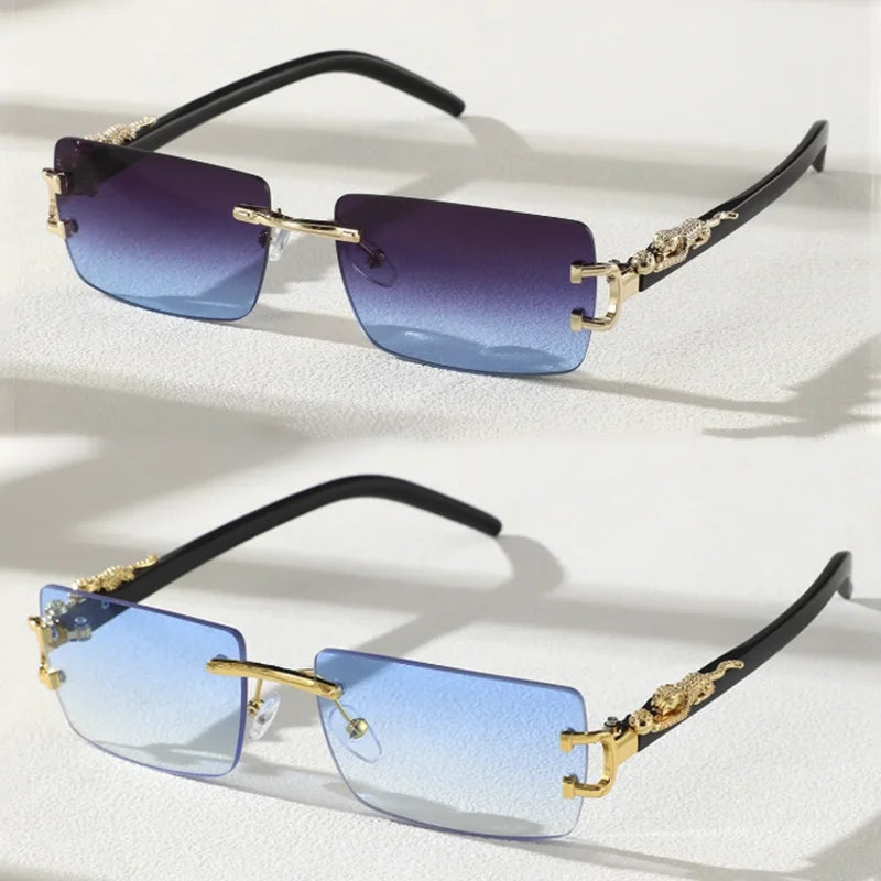 1/2/3 PCS Fashionable Trendy Frameless Rectangular Personalized Sunglasses For Daily Life