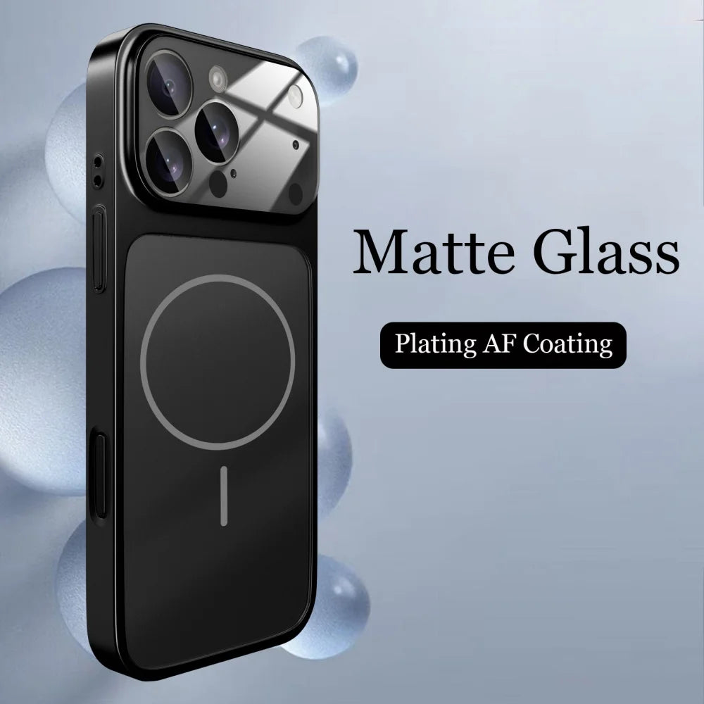 Glass Nano Matte Case For iPhone 17 Air 16 15 14 13 Pro Max 17Pro Magnetic
