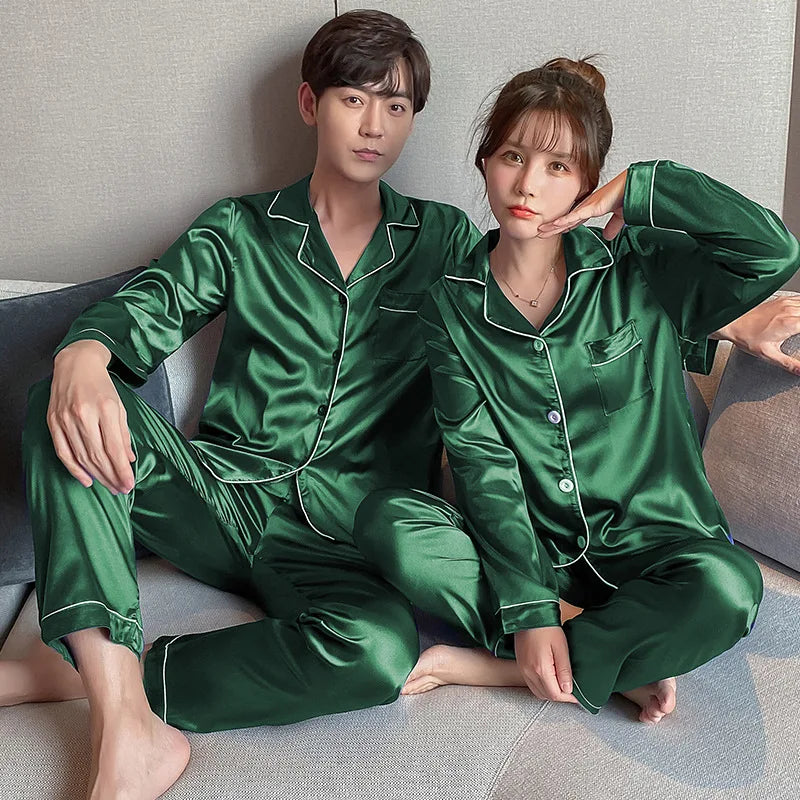 Couple Pajama Sets For Mens Pyjama Loungewear Long Sleeve Sleep