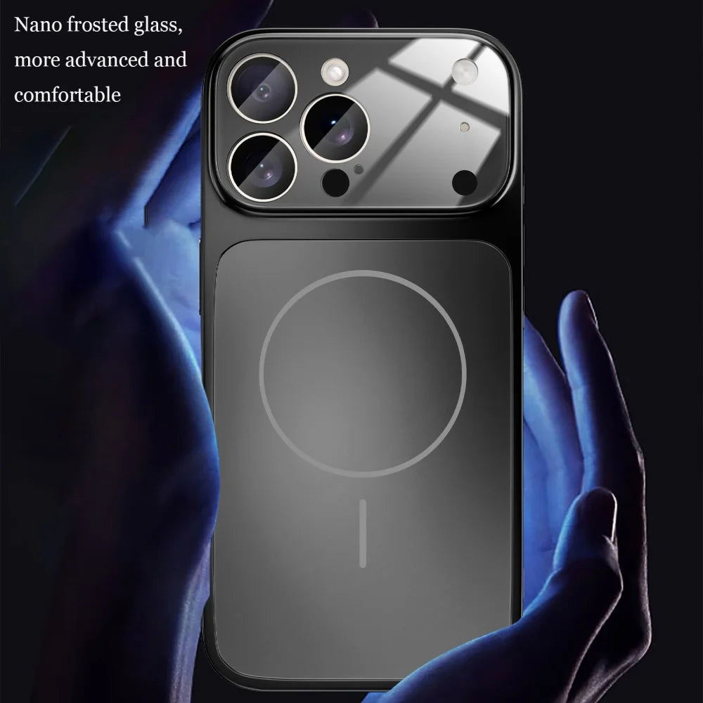 Glass Nano Matte Case For iPhone 17 Air 16 15 14 13 Pro Max 17Pro Magnetic