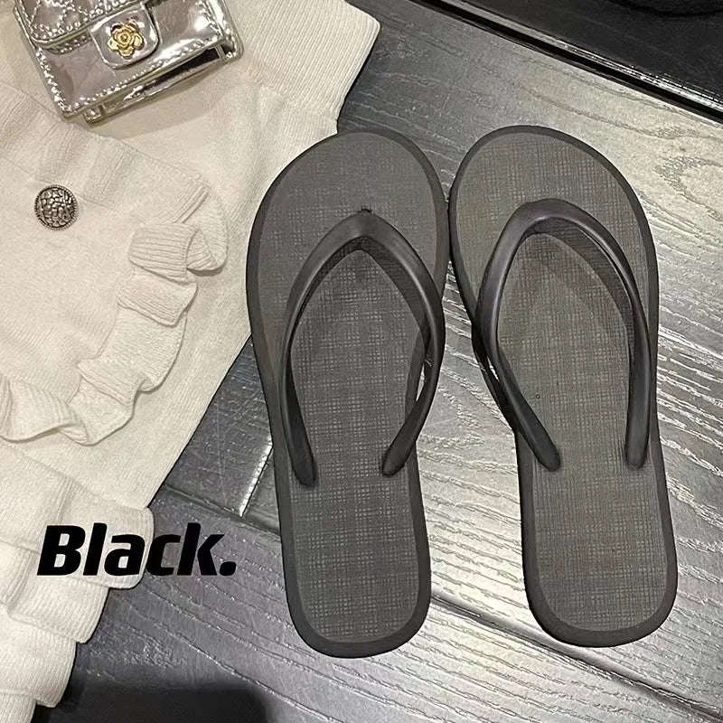 Solid Color Non-slip Leisure Couple Slippers Women Summer