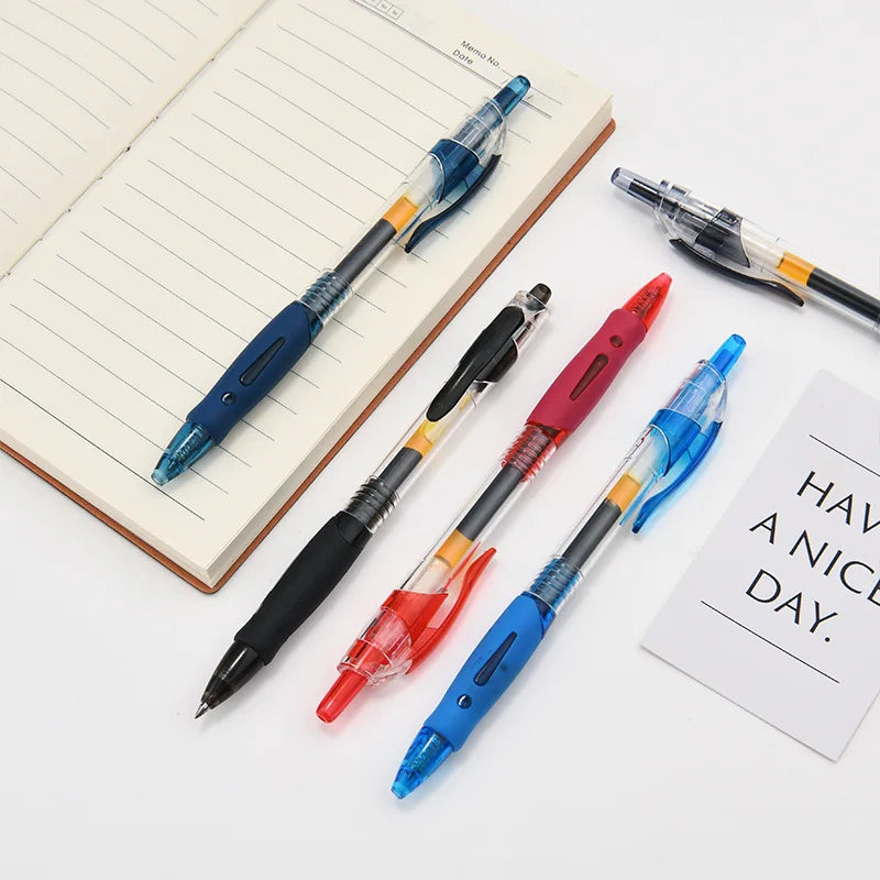 Roise Retractable Gel Pens Set Black/Red/Blue Ink