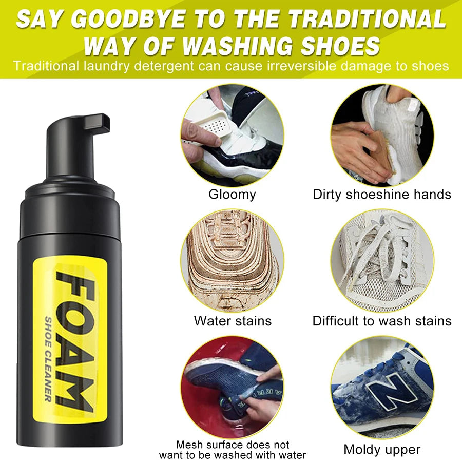 Shoe Cleaning Kit, shoe cleaner - sports shoe cleaning solution, equipped with shoe cleaning brush and ultra-fine fiber cleaning