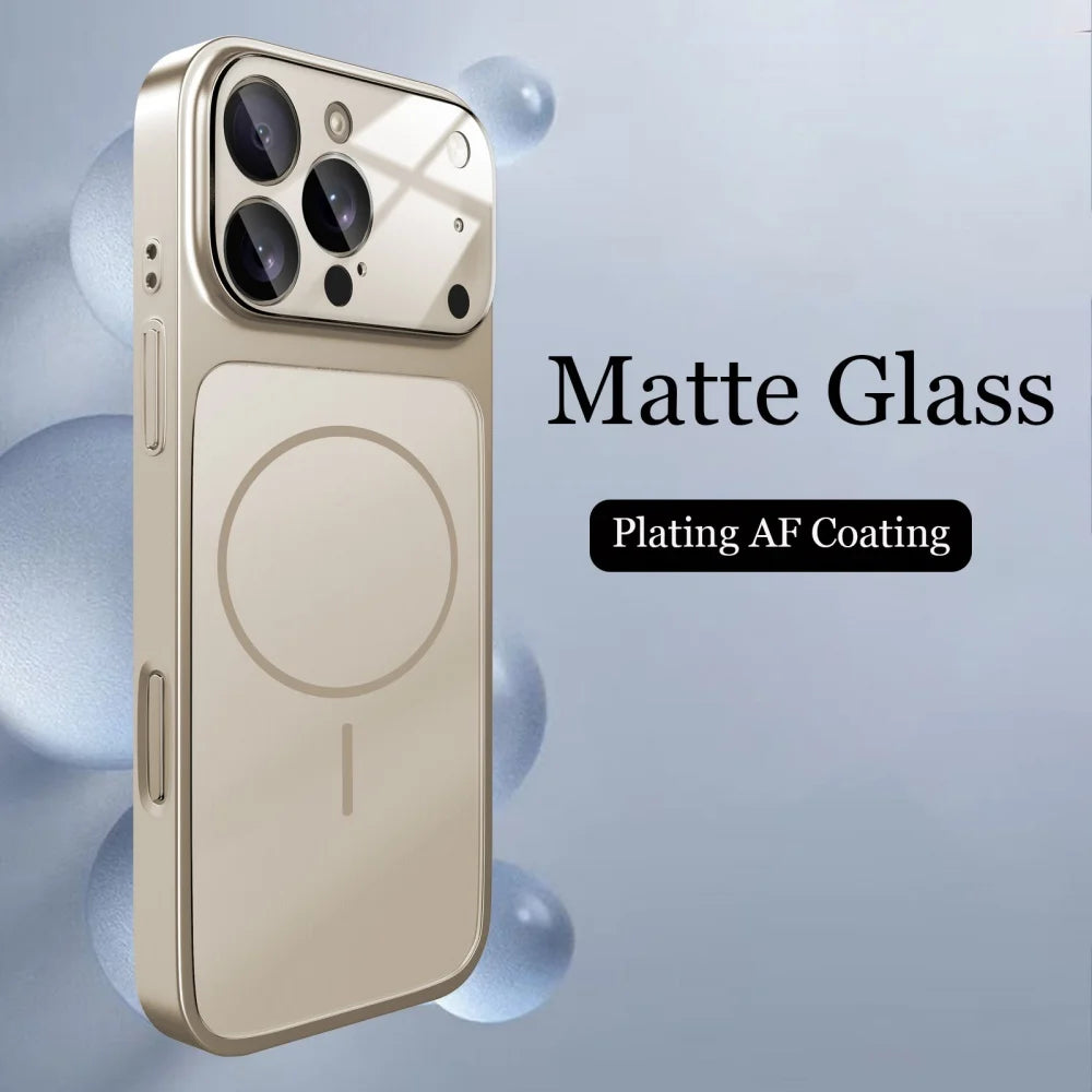 Glass Nano Matte Case For iPhone 17 Air 16 15 14 13 Pro Max 17Pro Magnetic