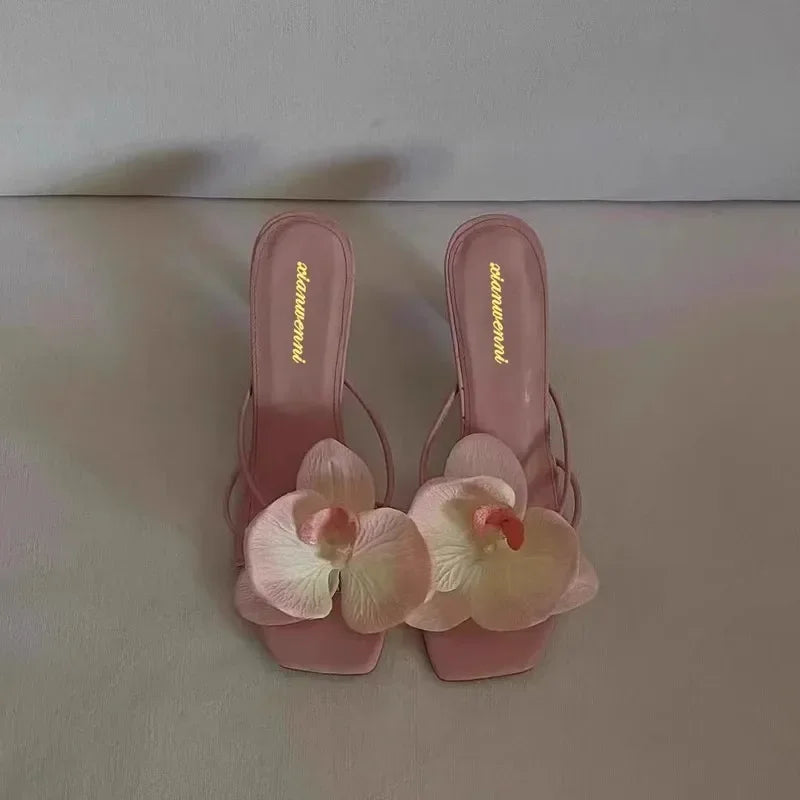 Summer New Elegant Flowers Design Women's High Heel