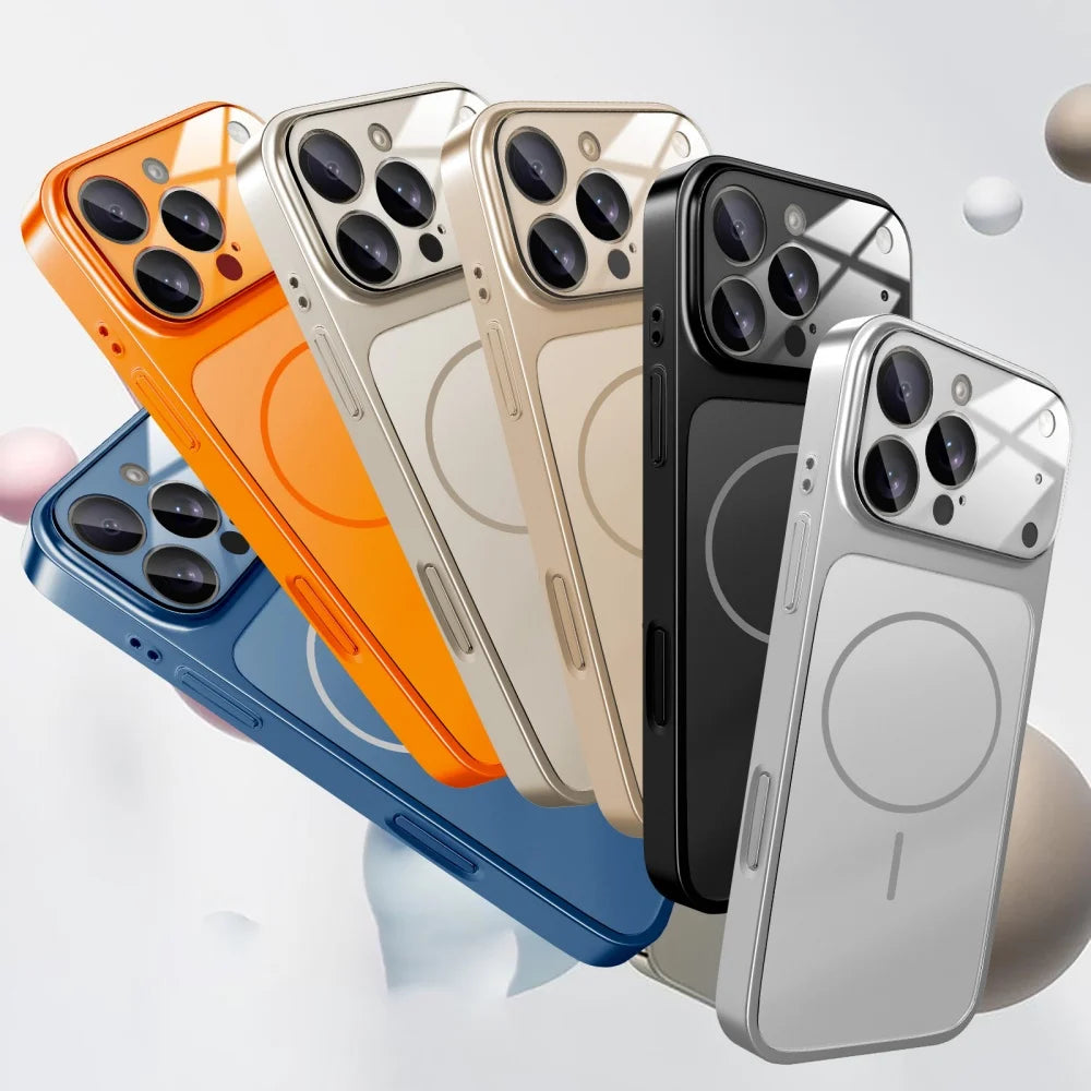 Glass Nano Matte Case For iPhone 17 Air 16 15 14 13 Pro Max 17Pro Magnetic