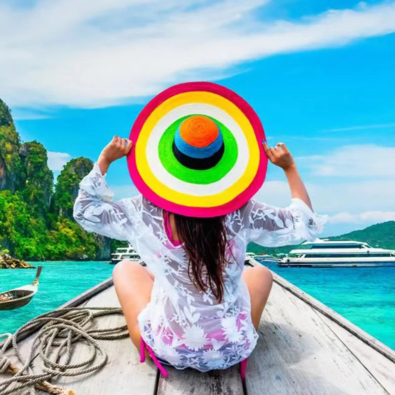 70cm Oversized Wide Brim Sun Hat Travel Large UV Protection Beach