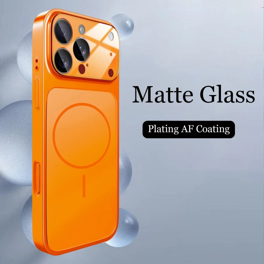 Glass Nano Matte Case For iPhone 17 Air 16 15 14 13 Pro Max 17Pro Magnetic