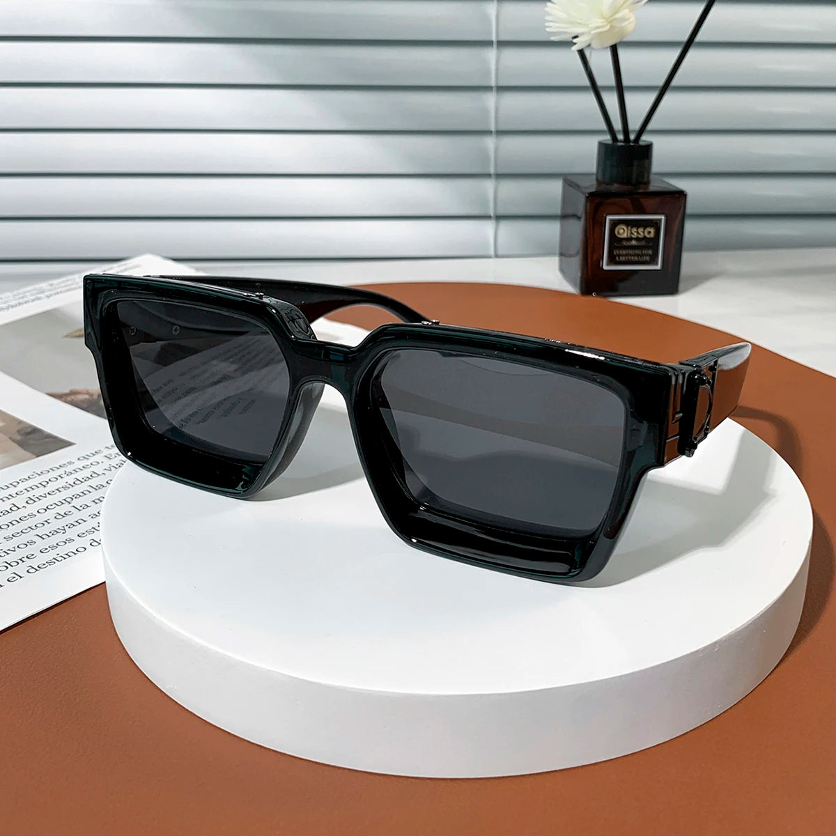 Ruiao Retro Black Millionaire Shades Luxury Sunglasses 2025 For Men Women
