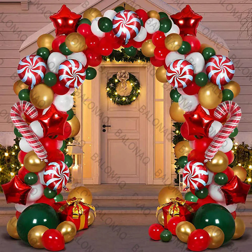 1Set Christmas Balloons Santa Claus Balloons For Christmas Party Decor Kids Birthday Decorations Navidad 2024 Latex Globos