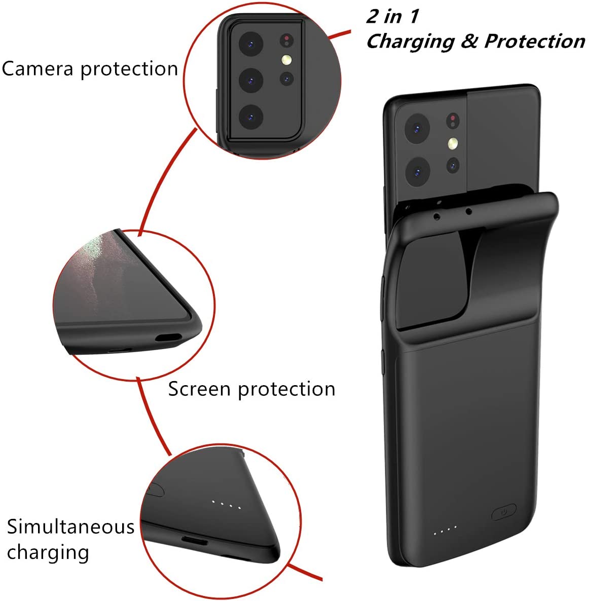 Power Case For Samsung Galaxy Note 20 Ultra 8 9 10 S8 S9 S10 S20 S21 S22 Plus Ultra S10e battery charger case charging PowerBank