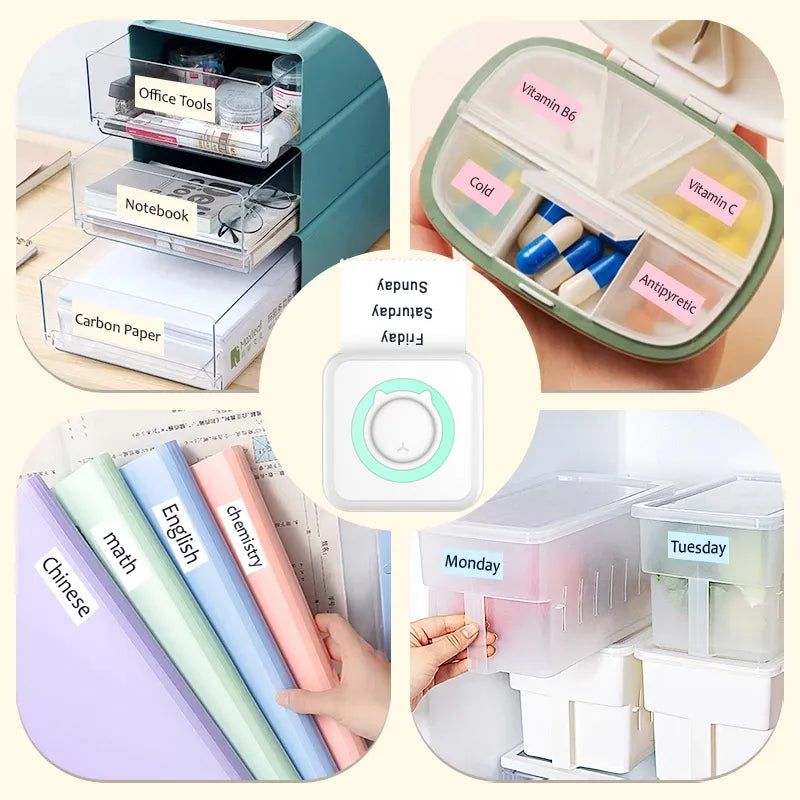 Portable Mini Thermal Printer Wirelessly BT 203dpi Photo Label