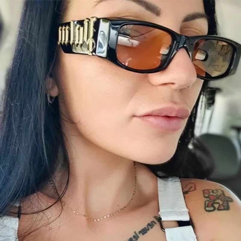 Sunglasses women and men Brand Designer Fashion Rectangle Small Frame Sun Glasses
