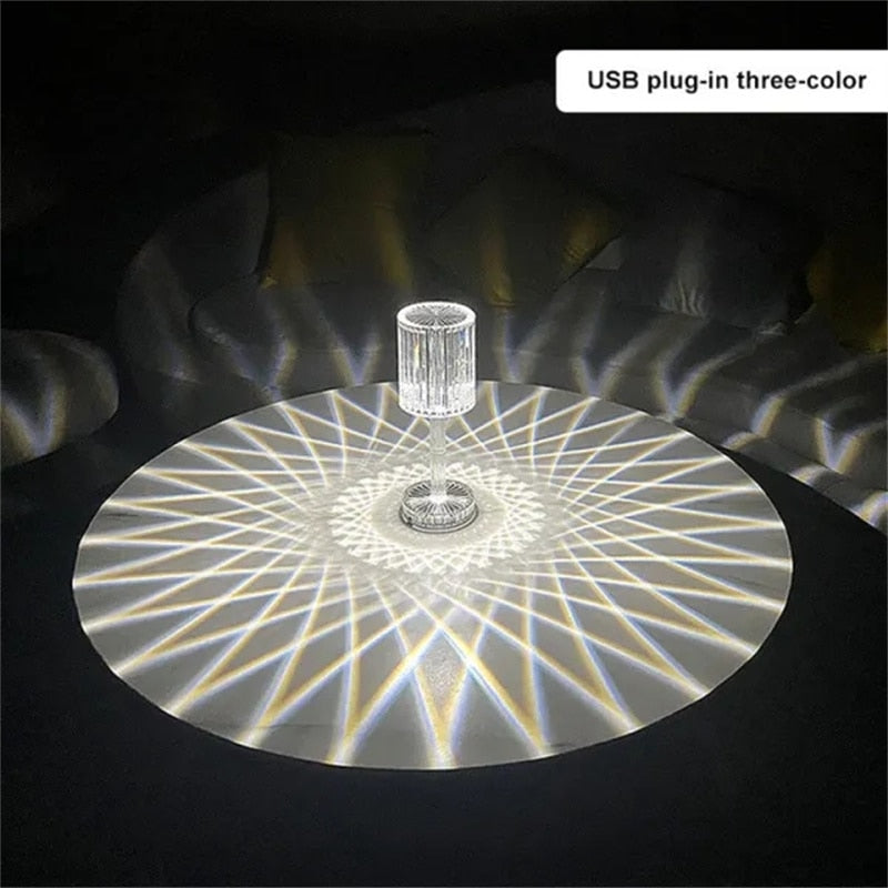 Crystal Table Lamp Touch Remote Control Acrylic Night Lamp Rechargeable Bedside Lamp LED Night Light Room Lights Home Decoration