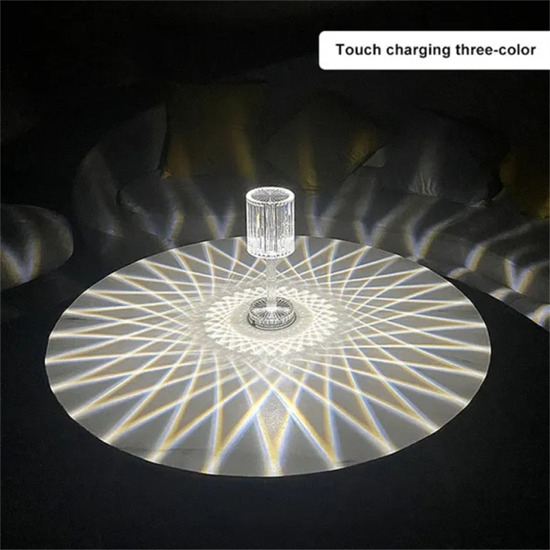 Crystal Table Lamp Touch Remote Control Acrylic Night Lamp Rechargeable Bedside Lamp LED Night Light Room Lights Home Decoration