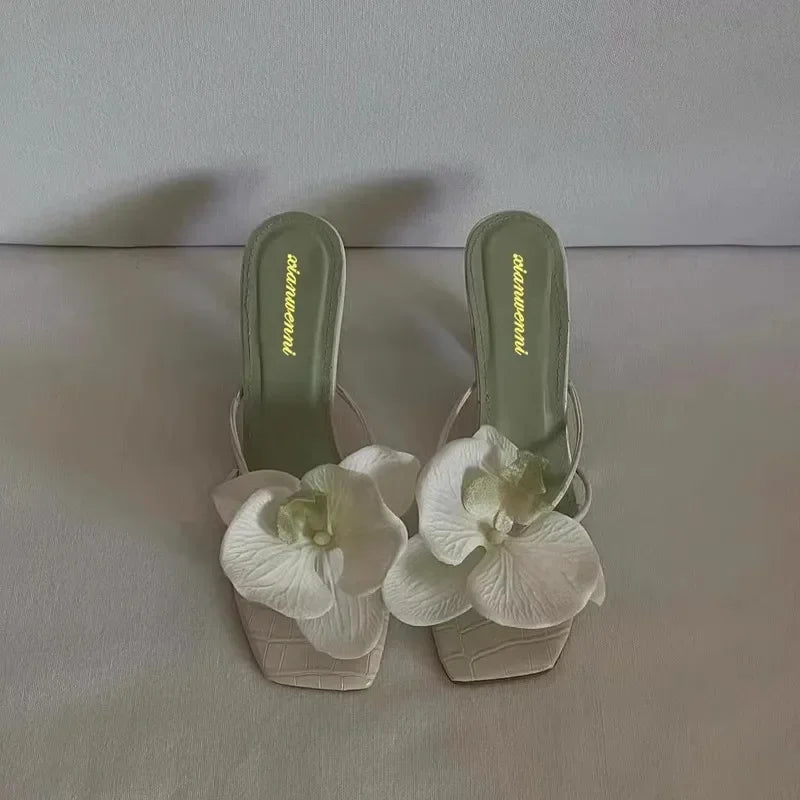 Summer New Elegant Flowers Design Women's High Heel