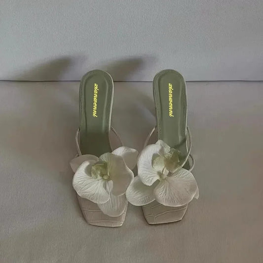 Summer New Elegant Flowers Design Women's  High Heel