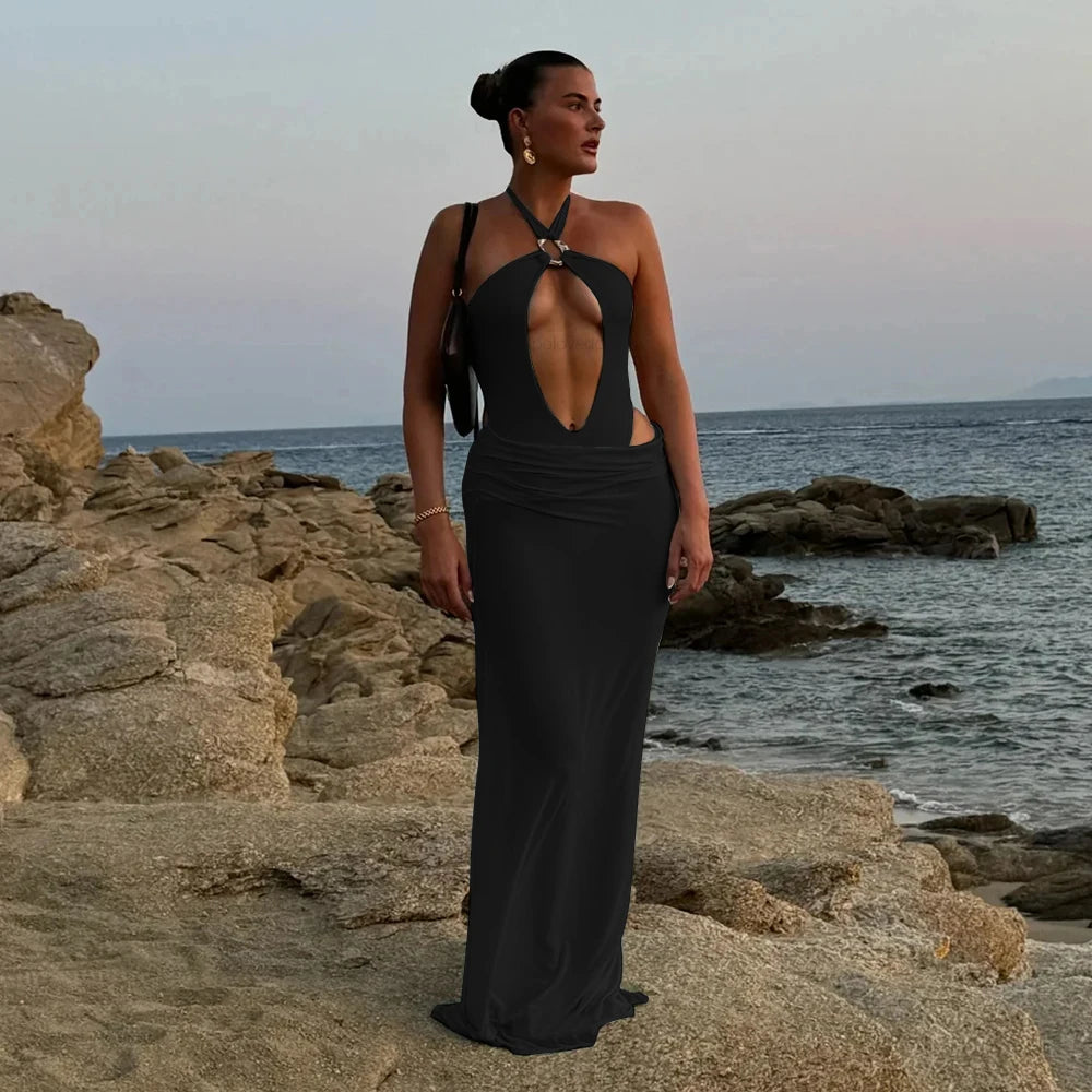 Two Pieces Hollow Out Swimsuit With Cover Up