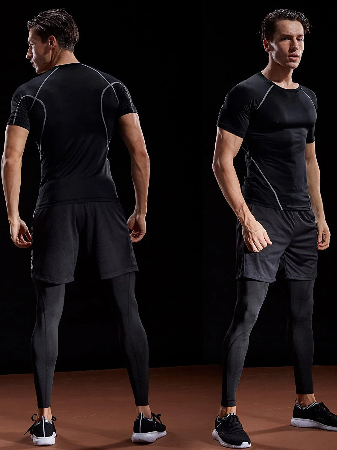 Compression Sportswear Running Elastic Quick Dry Sport Tops Tee Athletic Gym Workout Shirts Men