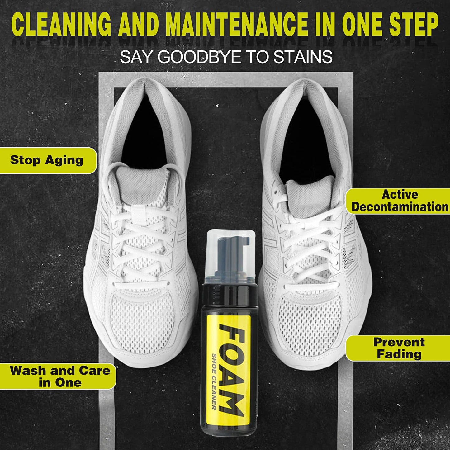 Shoe Cleaning Kit, shoe cleaner - sports shoe cleaning solution, equipped with shoe cleaning brush and ultra-fine fiber cleaning