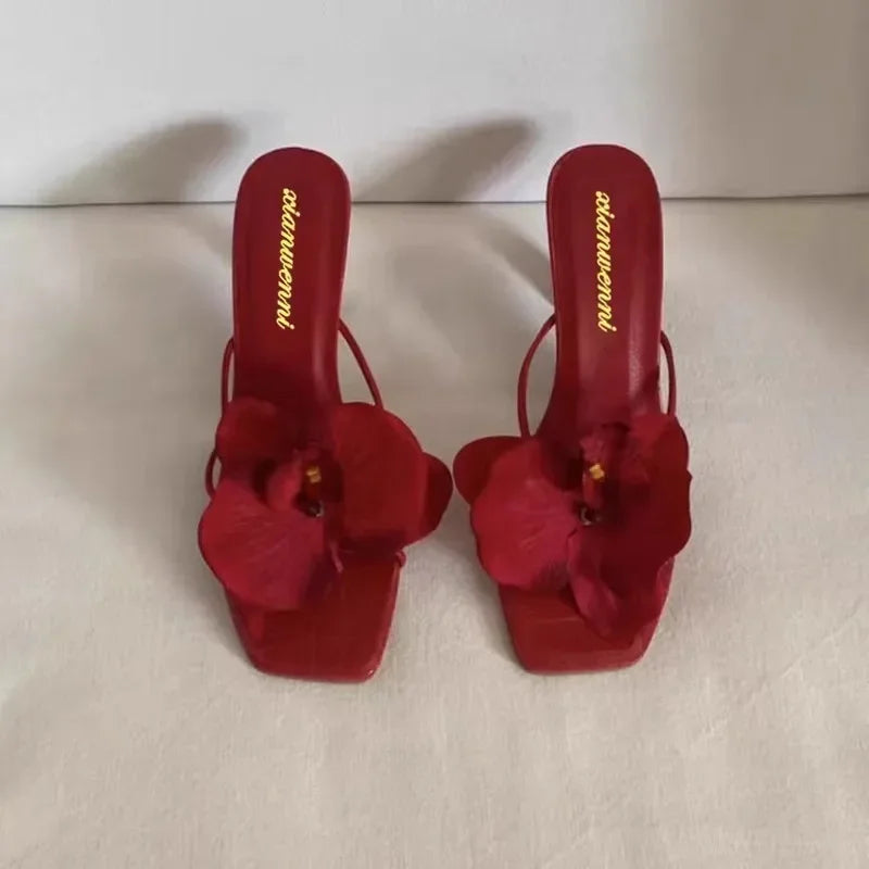 Summer New Elegant Flowers Design Women's High Heel