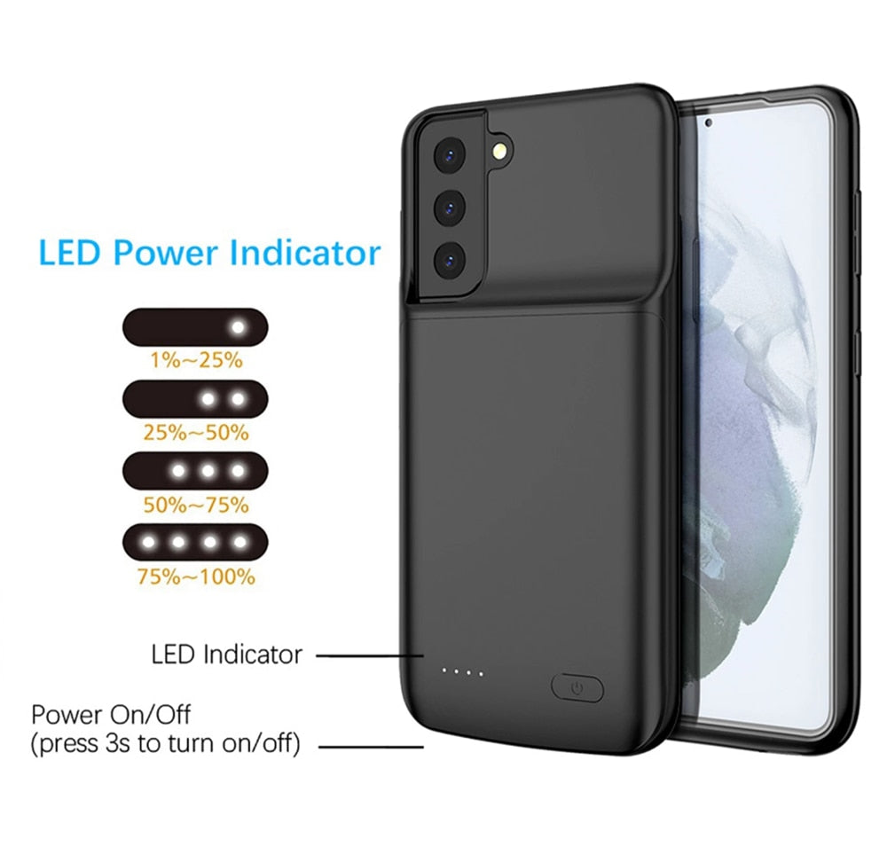 Power Case For Samsung Galaxy Note 20 Ultra 8 9 10 S8 S9 S10 S20 S21 S22 Plus Ultra S10e battery charger case charging PowerBank