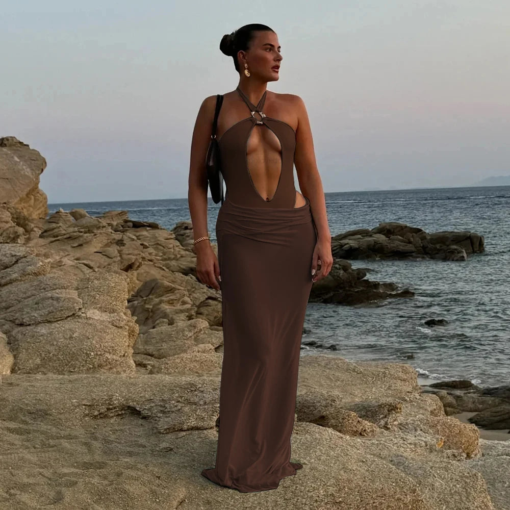 Two Pieces Hollow Out Swimsuit With Cover Up