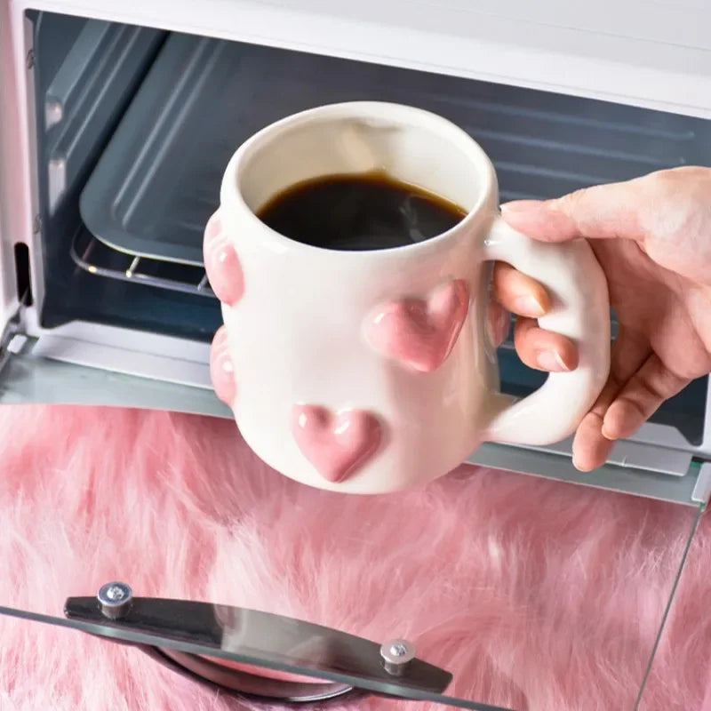 Cute Heart Pink Ceramic Mug