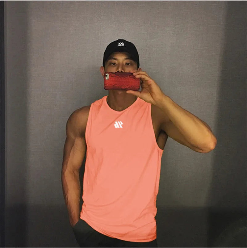 Mens Gym Tank top Men Fitness Sleeveless Shirt Male Mesh Breathable Fitness Sports Vest Undershirt Gyms Running Vest Men
