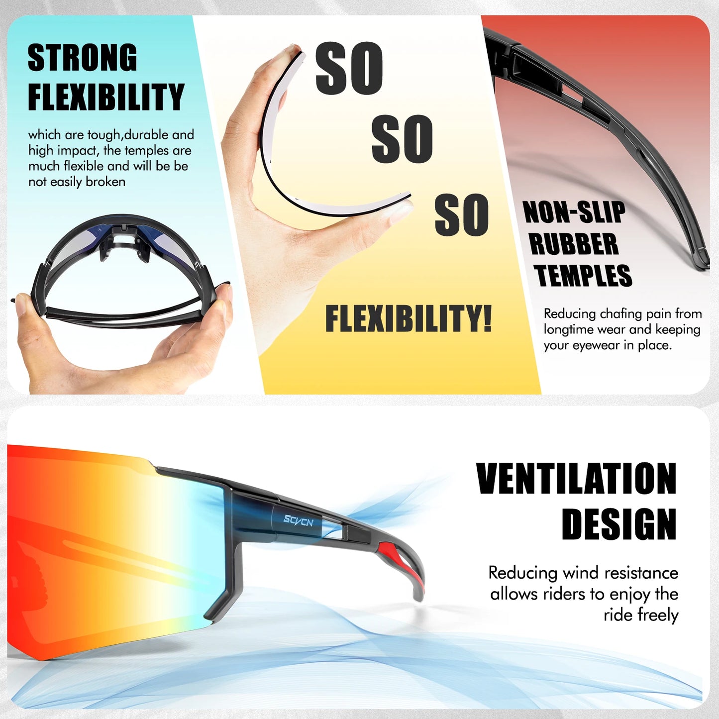 SCVCN Fashion Street Sunglasses for Men and Women Sport Y2K Cycling