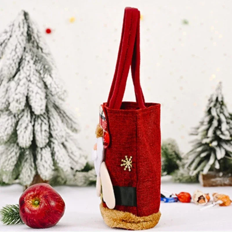 1PCS Christmas Gift Bags Handbags Tote Bags Candy Bags Snowman Bear Gift Bags Storage Bags Christmas Decoration 2024